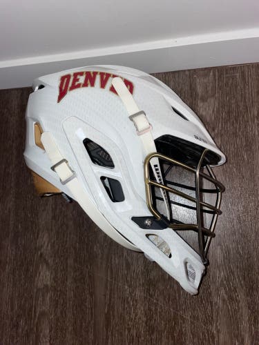 Denver Pioneers Lacrosse White/Home Warrior Burn Helmet