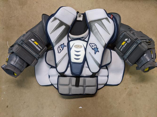 Used Small Brian's Sub Zero I Goalie Chest Protector with Warrior Ritual Pro Arms