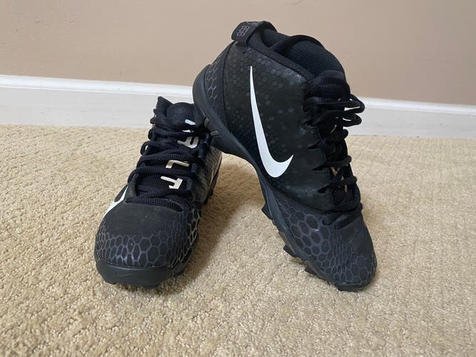 Black Kid's Molded Cleats High Top Trout