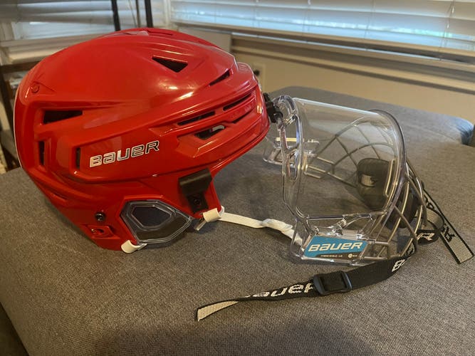 Used Large Bauer Re-Akt 150 Helmet + Concept 3 Full Mask