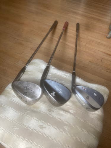 Used Cleveland Right Handed Set Wedge 52, 56, 60 Degree Steel Shaft