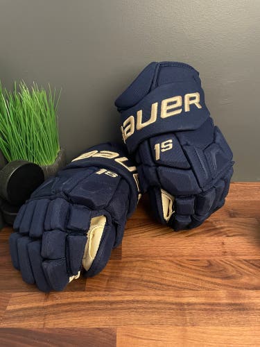 Blue Jackets Pro Stock Gloves New (14”)