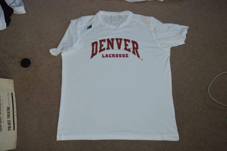 Denver Pioneers Lacrosse New Balance Team Issued Training Work Out Shirt XL