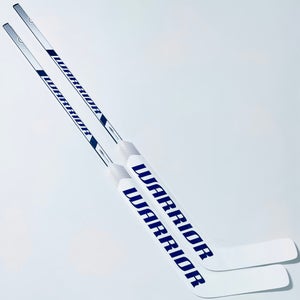 New 2 Pack Custom White/Blue Warrior Ritual V2 Pro+ Goalie Hockey Stick-26.5" Paddle (As Measured)