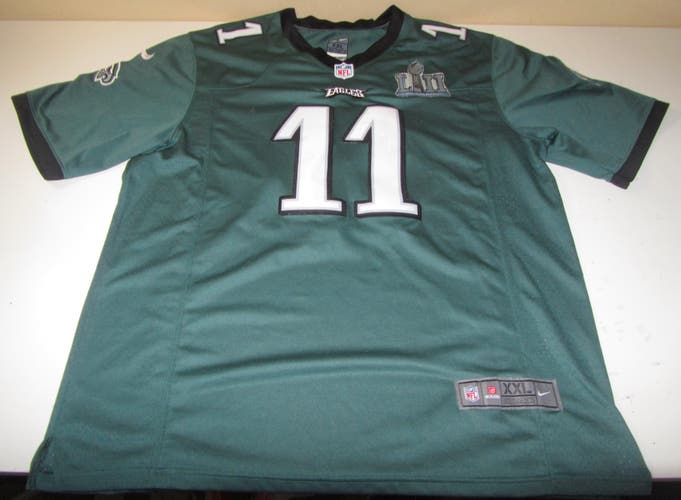 EAGLES CARSON WENTZ SUPER BOWL LII Adult FOOTBALL JERSEY #11 - PREOWNED XXL