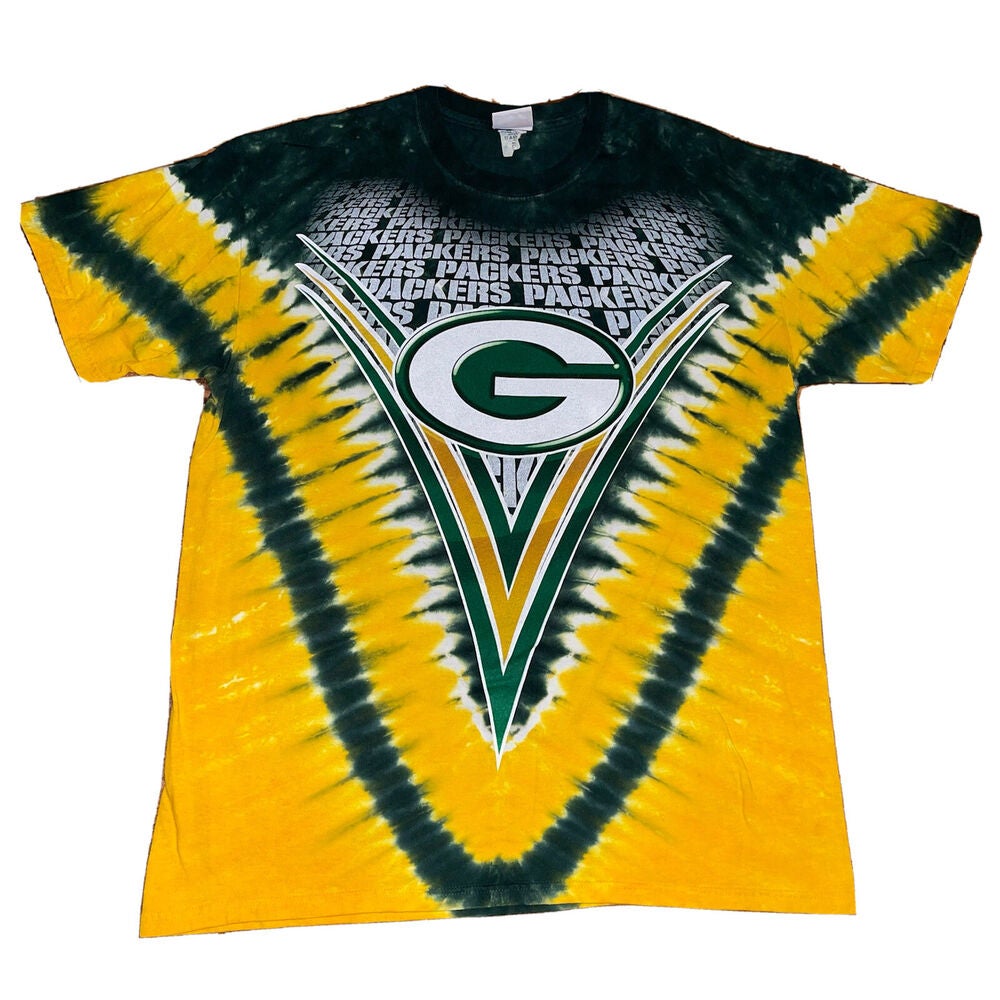 Green Bay Packers Majestic V Tie-Dye T-Shirt - Green