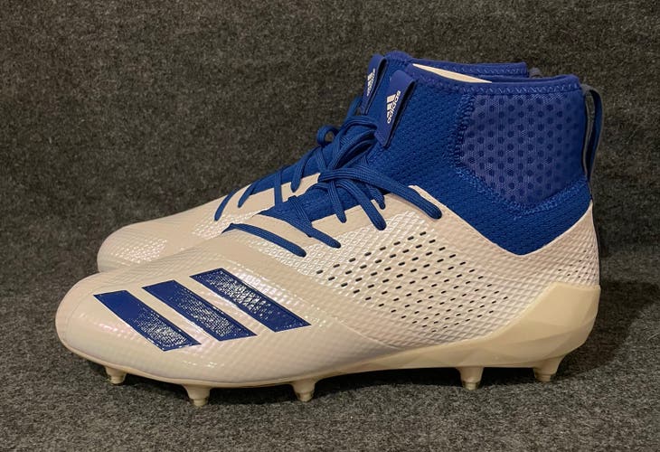 Men’s Adidas SM Adizero 5 Star 7.0 Football  Cleats White Royal Blue  Size 11.5