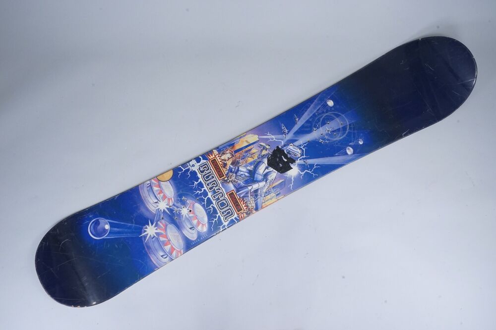 VINTAGE BURTON MOTION 156CM PINBALL BLUE DINOSAUR SNOWBOARD