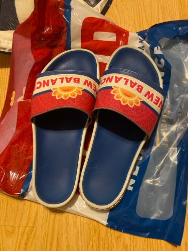 Rare David New Balance Sliders with Collectable Bag Blue Adult Size 11 (Women's 12) New Balance