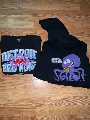 Detroit Red Wings sweatshirt and tshirt