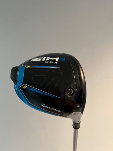 Men's Used TaylorMade Right Handed SIM2 Max Driver Stiff Flex 9 Loft