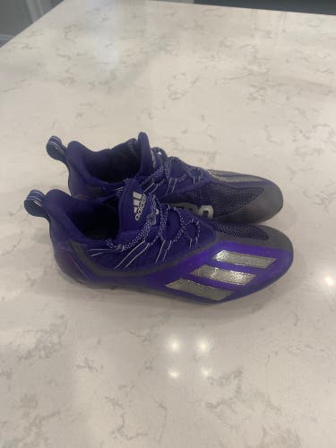 Purple Adidas adizero 11.0 football cleats