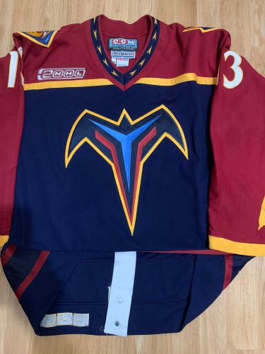 Inaugural Signed CCM Authentic Stefan Atlanta Thrashers Hockey Jersey Away 48