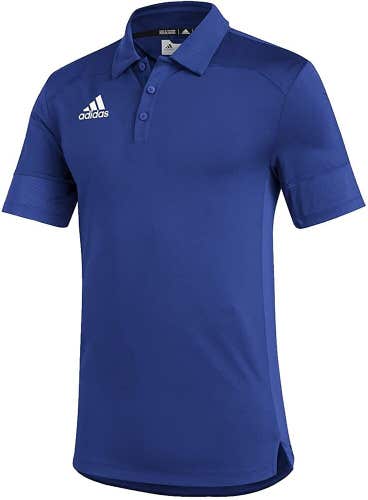 NWT Adidas Under The Lights Men's Coach's Polo Royal Blue White Size Small