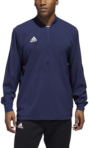 NWT Adidas Long Sleeve Men's Quarter Zip Pullover Navy Blue Size Large