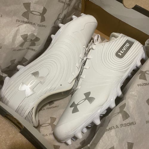 White Adult New Men's Size Men's 10.5 (W 11.5) Molded Cleats Under Armour Low Cut Nitro MC