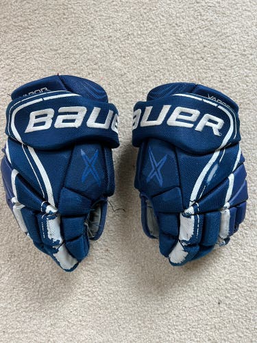 Used Bauer Vapor 13” Royal Blue Hockey Gloves