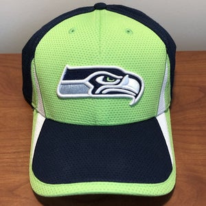 Seattle Seahawks Hat Cap Fitted Large XL New Era NFL Football Neon Green Retro