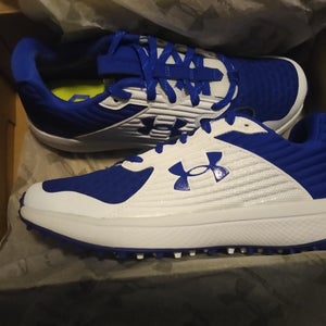 Royal Blue/White New Adult Men's Size 8.0 Yard Turf Cleats