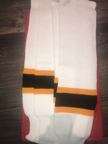 White Black/Gold XL Kobe Pro Stock Socks