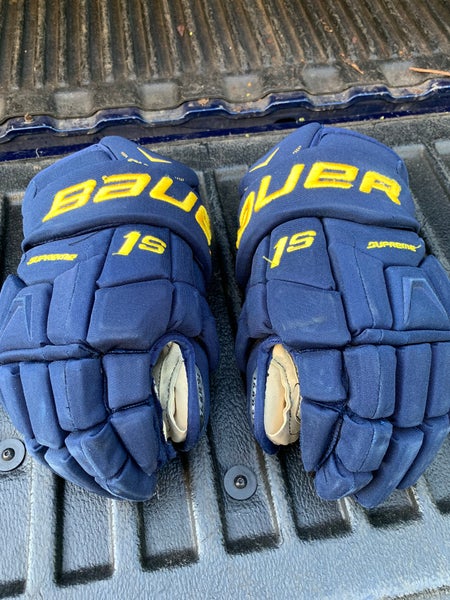 University of Michigan Bauer 1S Hockey Gloves 14”