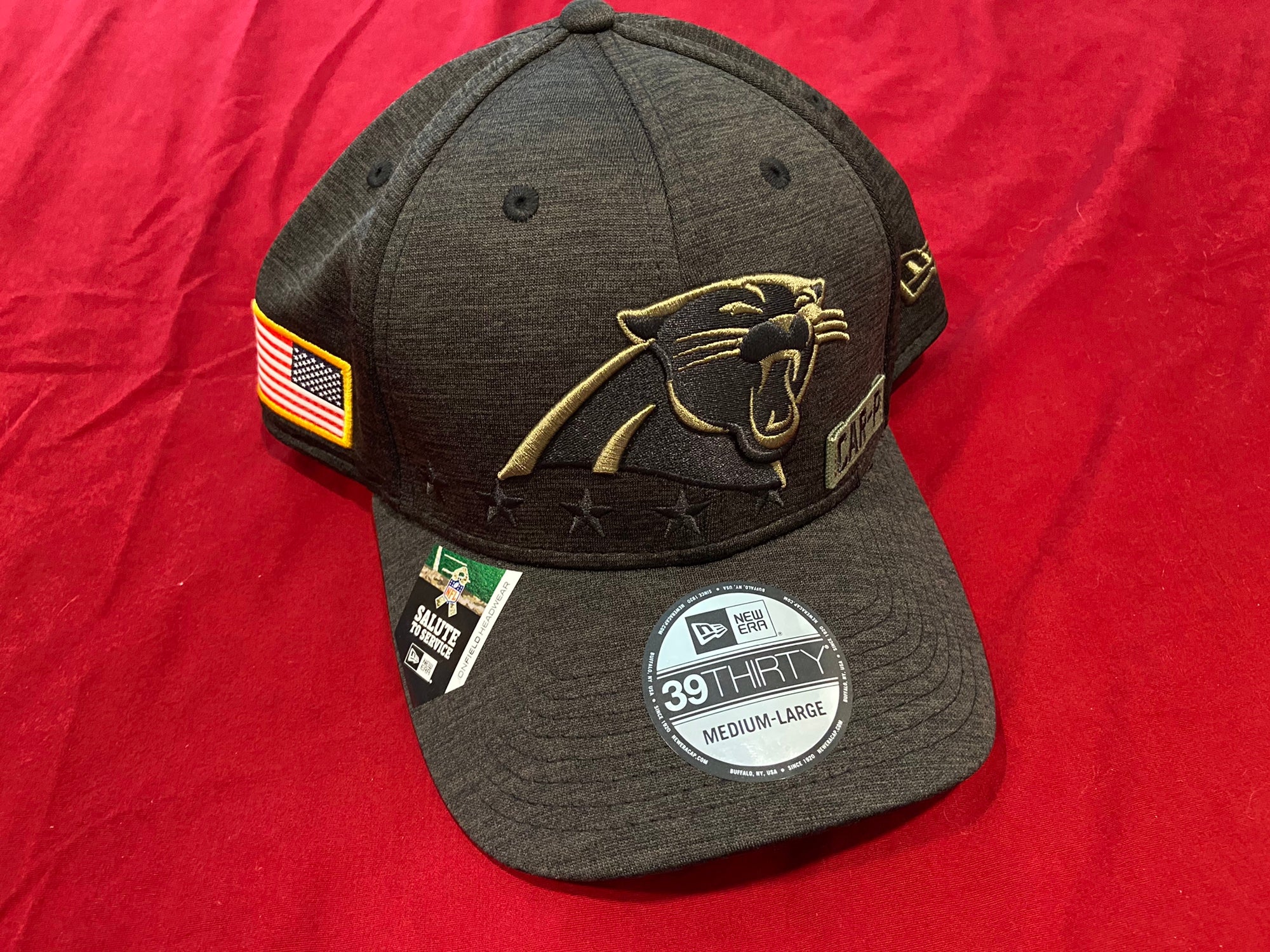 NFL Carolina Panthers 'Salute to Service' Military 39Thirty New Era Hat  Size Medium-Large * NEW