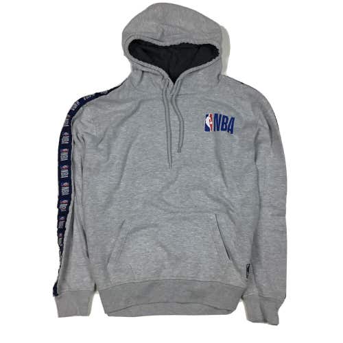 Y2K National Basketball Association NBA Logo Gray Pullover Hoodie Sweatshirt (M)