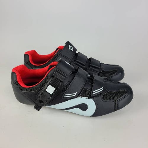 Peloton Womens L-17 Cycling Shoes Black White Hook And Loop 10M EUR 41
