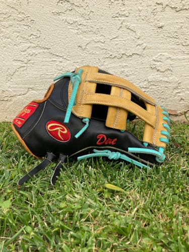 Used Rawlings Right Hand Throw Outfield Heart of the Hide Baseball Glove 12.75"