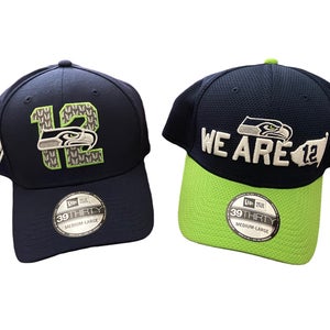 NFL Seattle Seahawks “12th Man” 39Thirty New Era " 2 HAT BUNDLE" Size Medium-Large * NEW