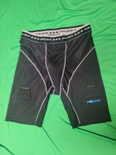 Bauer Compression shorts jock holder with velcro sock tabs and protective cup
