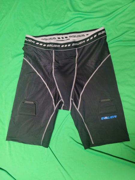 Bauer Compression shorts jock holder with velcro sock tabs and protective cup
