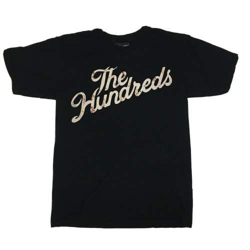 The Hundreds Floral Script Logo T-Shirt Streetwear Men's Black Sz Small