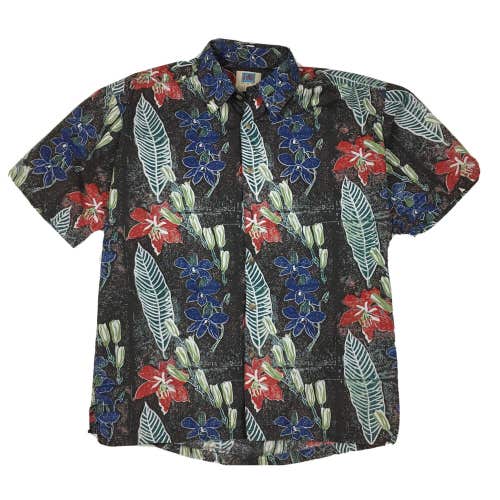 Vintage Avi Collection Handcrafted in Hawaii Button Up Short Sleeve Shirt Sz M