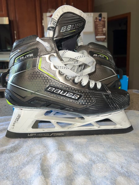 Used Bauer Size 10 Fit 3 Elite Hockey Goalie Skates Super Feet and Extra Blades Included
