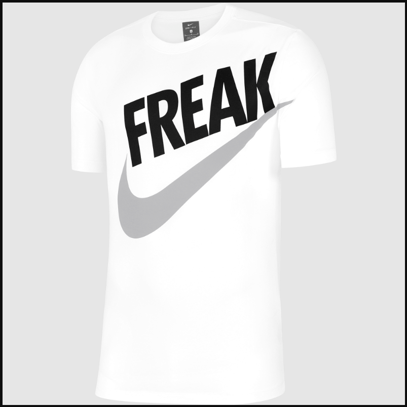 NIKE NBA Milwaukee "Freak" Dri-FIT Men's Size L White T Shirt | SidelineSwap