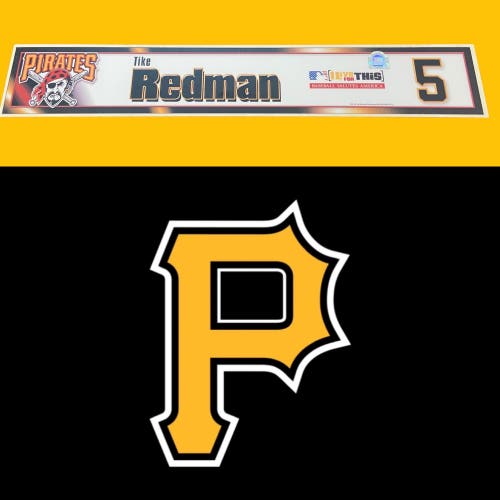 MLB Pittsburgh Pirates Tike Redman MLB Authenticated Locker Room Nameplate Tag "SALUTE AMERICA"