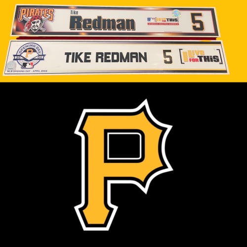MLB Pittsburgh Pirates Tike Redman MLB Authenticated Locker Room Nameplate Tag - BUNDLE