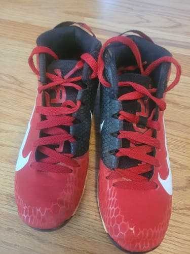 Red Nike Trout Force Air Fastflex Youth 4.5 Baseball & Softball Cleats