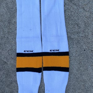 CCM Knit Pro Stock Hockey Socks Penguins White 8372
