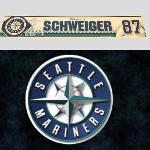 MLB Brian Schweiger #87 Seattle Mariners Locker Room Nameplate Tag MLB Authenticated