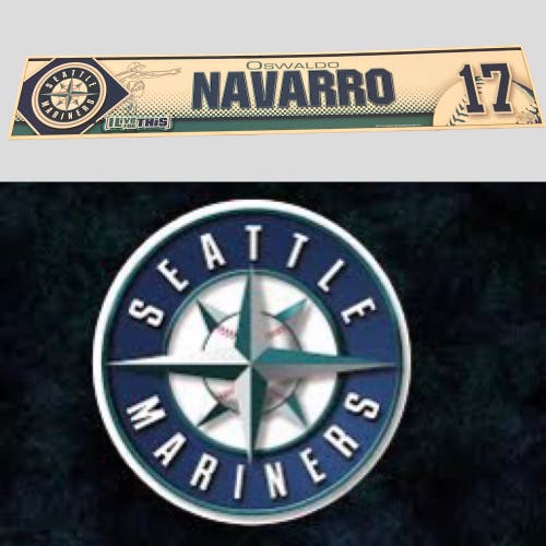 MLB Oswaldo Navarro #17 Seattle Mariners Locker Room Nameplate Tag MLB Authenticated