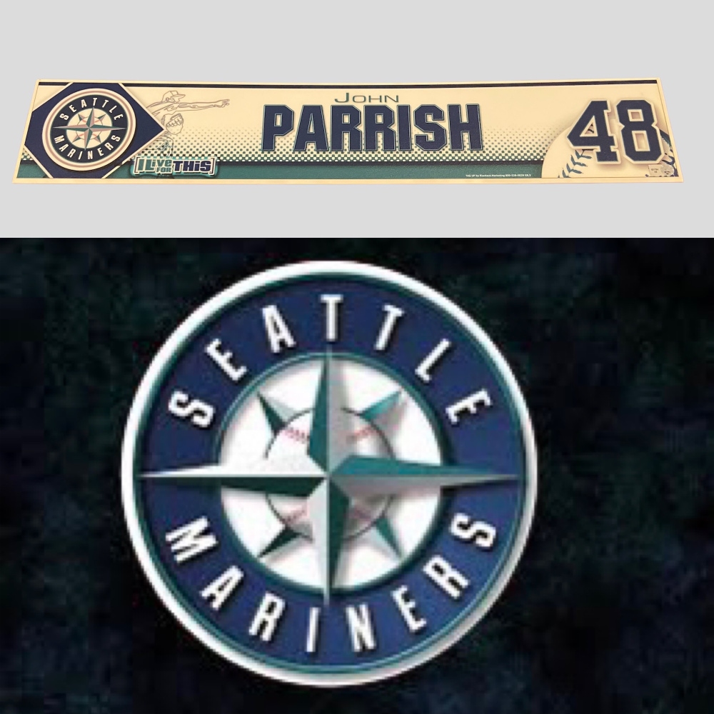 MLB John Parrish #48 Seattle Mariners Locker Room Nameplate Tag MLB Authenticated