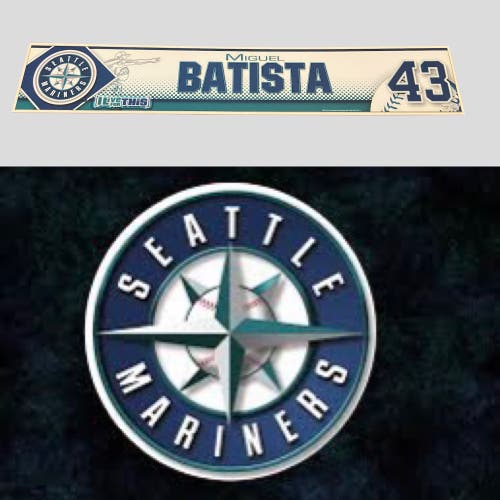 MLB Miguel Batista #43 Seattle Mariners Locker Room Nameplate Tag MLB Authenticated