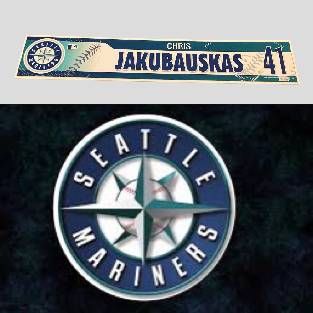 MLB Chris Jakubauskas #41 Seattle Mariners Locker Room Nameplate Tag MLB Authenticated