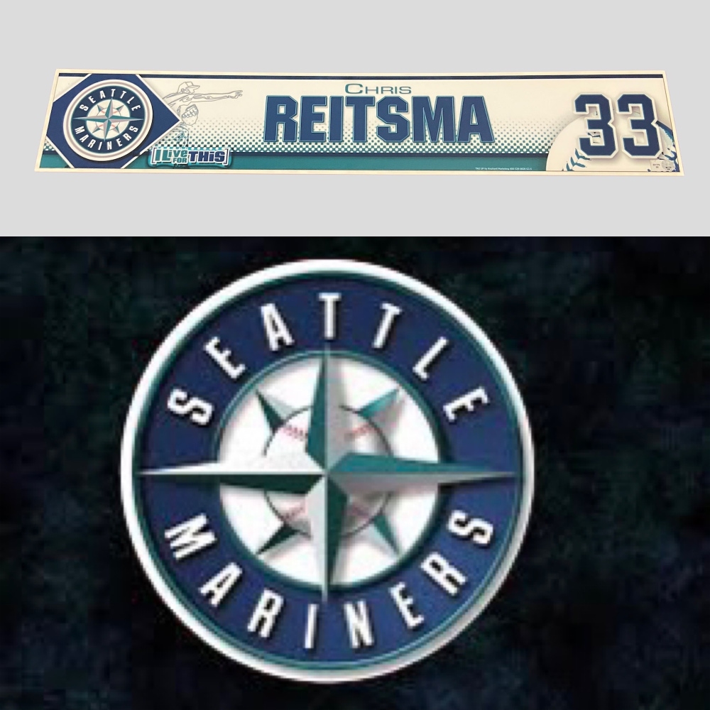 MLB Chris Reitsma #33 Seattle Mariners Locker Nameplate Tag MLB Authenticated