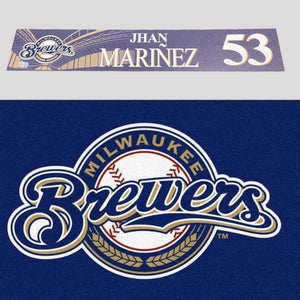 Jhan Marinez Milwaukee Brewers Team Issued MLB Authenticated Locker Room Nameplate Tag