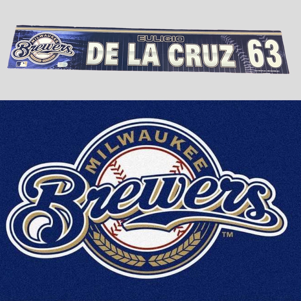 Euligio De La Cruz Milwaukee Brewers Team Issued MLB Authenticated Locker Room Nameplate Tag
