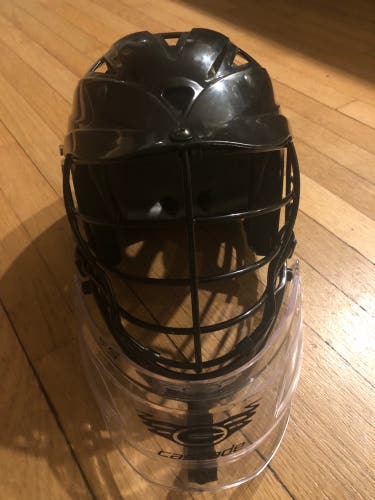 Used Goalie Cascade CPX-R Helmet With Cascade Tp-s Throat Guard