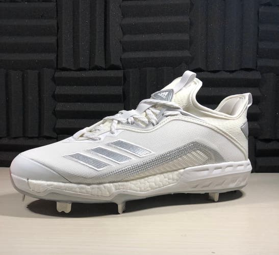 Adidas Icon 6 Baseball Cleats Metal BOOST White FV9341 Men's size 10 NEW